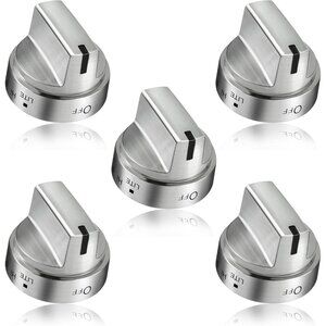 5 Pk Stainless Steel WB03x24818 Stove Knobs GE PS11729081 AP5989029 No Universal